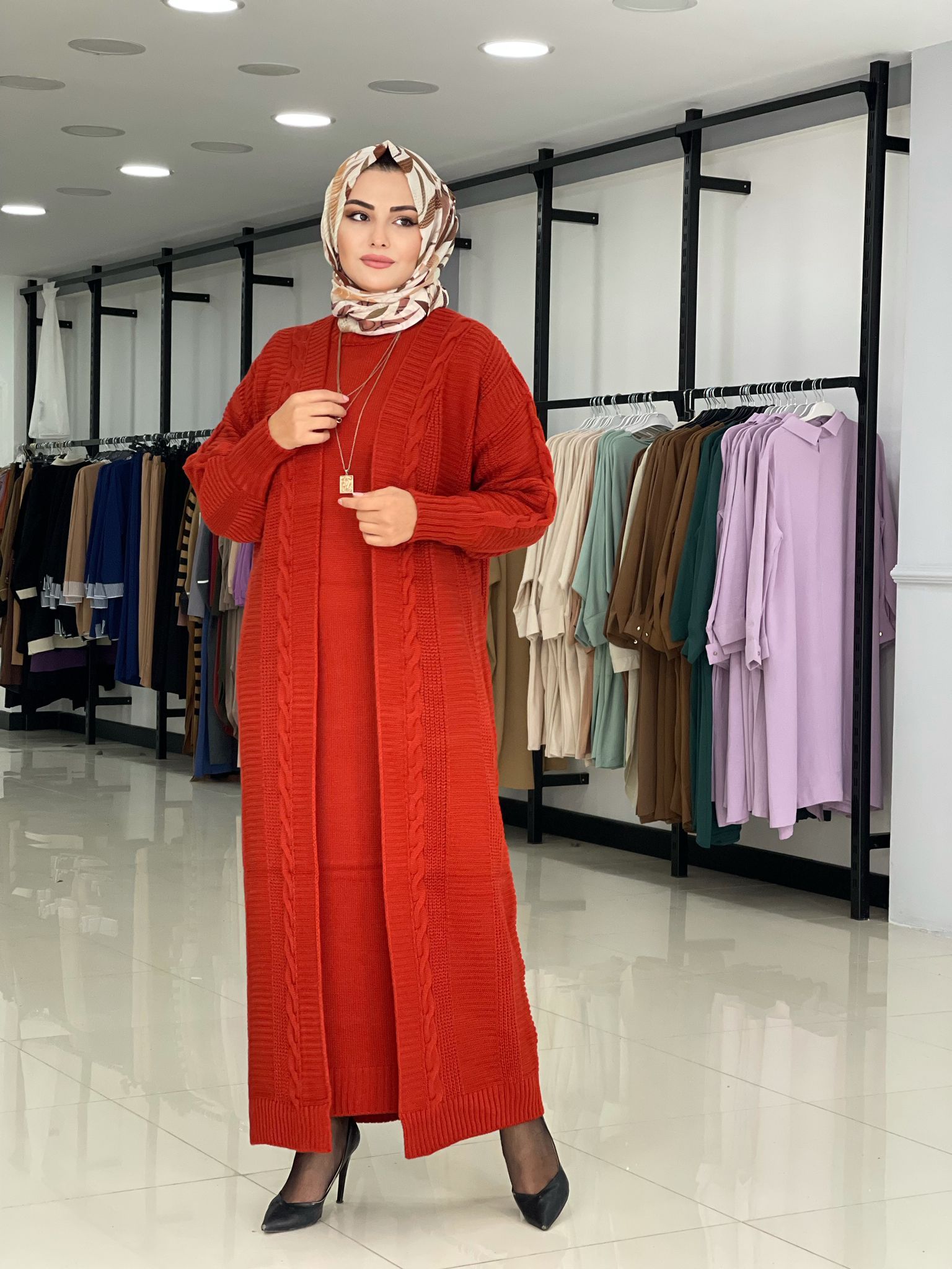 Örgü hırka triko ikili takım - Görsel 8