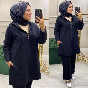 Fermuarlı kap büyük beden takım