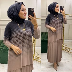 Kazayağı desen etekli takım