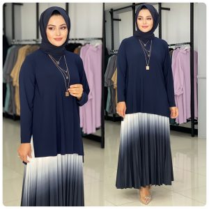 Sandy kumaş piliseli etek takım