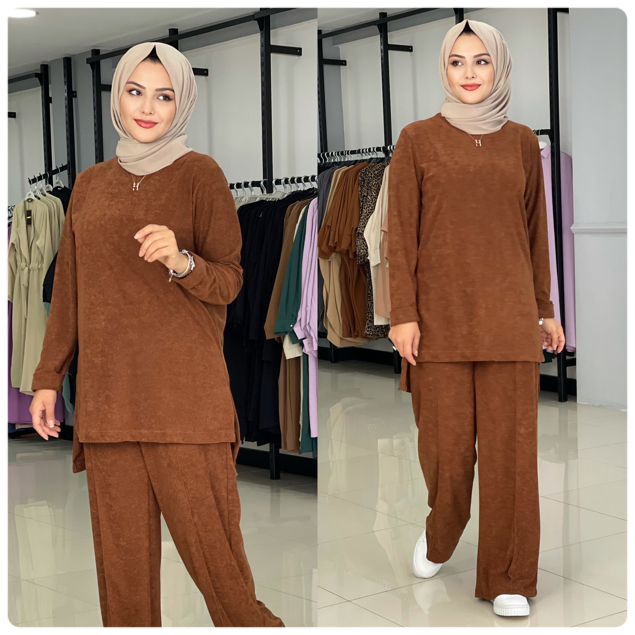 Yumuşak örme kumaş tunik takım - Görsel 8