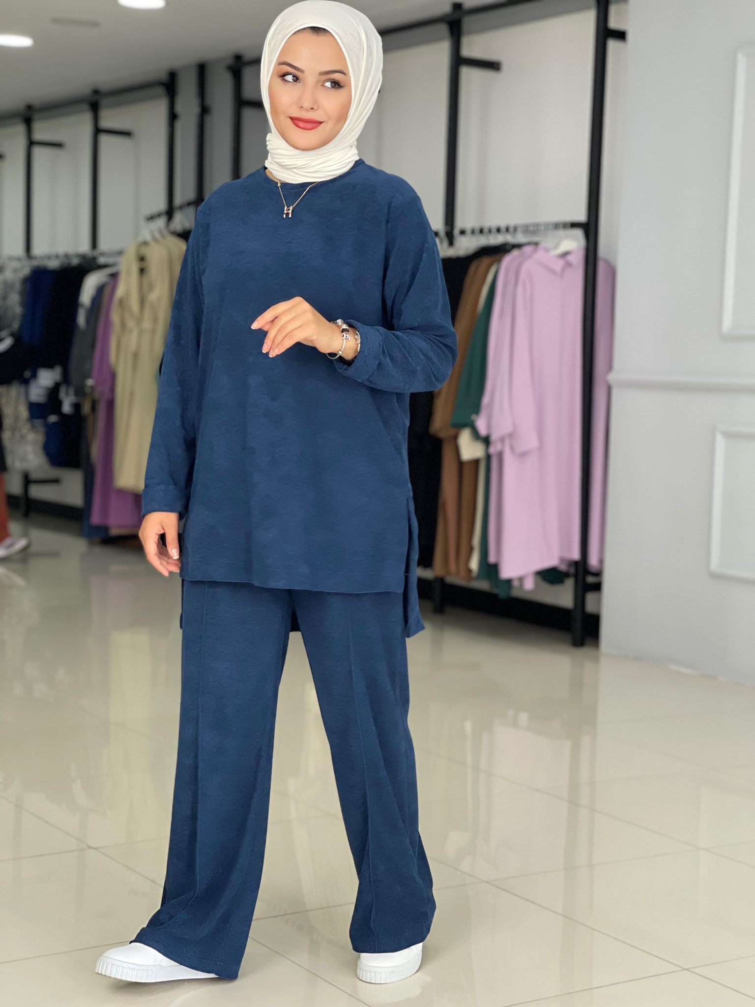 Yumuşak örme kumaş tunik takım - Görsel 4