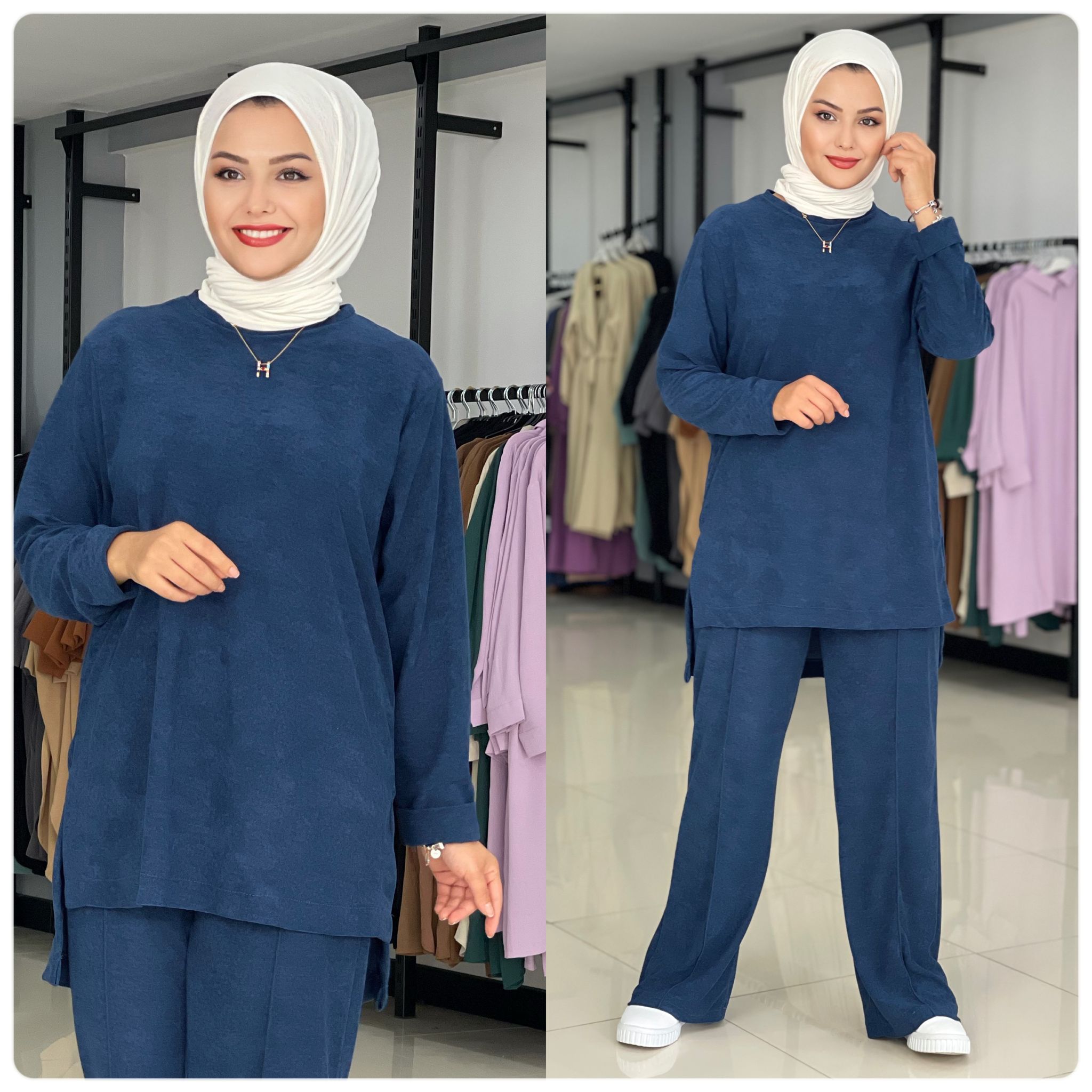 Yumuşak örme kumaş tunik takım - Görsel 2