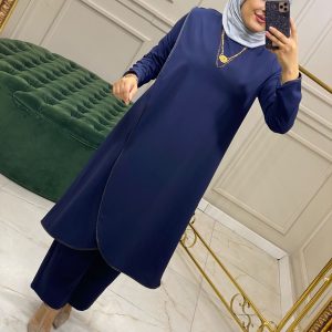 Büyük beden krep tunik takım