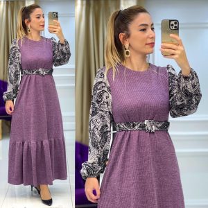 Elbise kemerli 1.sınıf triko kumaş