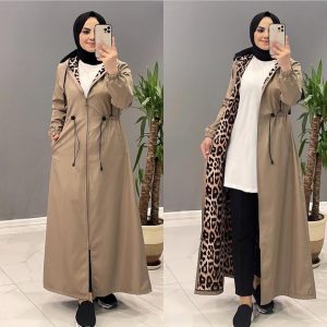 Lepoar desen fermuarlı kap