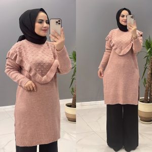 Fırfrlı triko tunik