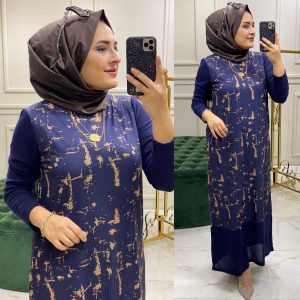 Fitilli örme kumaş elbise