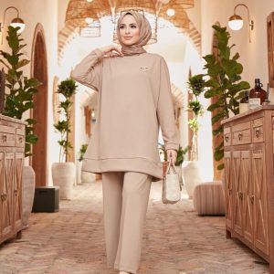 Krep kumaş tunik pantolon takım