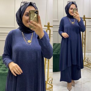 Viskon tunik pantolon takım