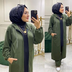 Fermuarlı kap pantolon takım