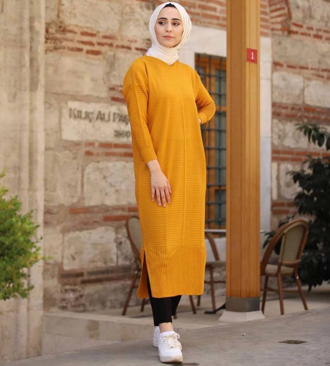 Boydan pamuk triko tunik - Görsel 5