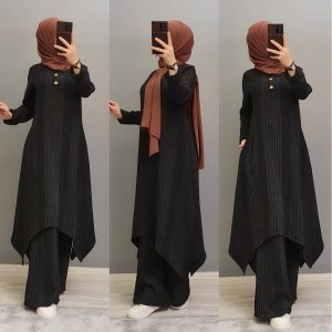 Tunik pantolon takım krep kumaş
