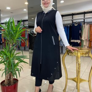 Büyük beden yelek iki iplik kumaş