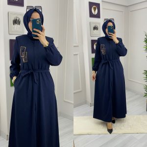 Büyük beden fermuarlı ferace