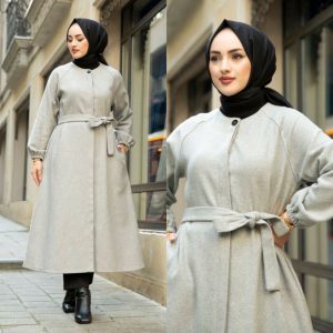 Düğmeli kaşe kaban