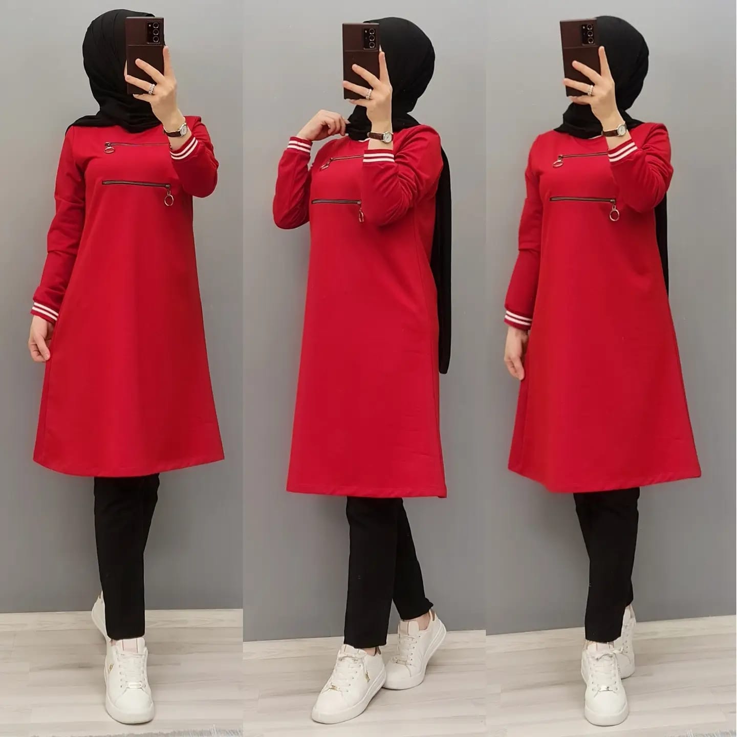 Spor tunik üç iplik kumaş - Görsel 4
