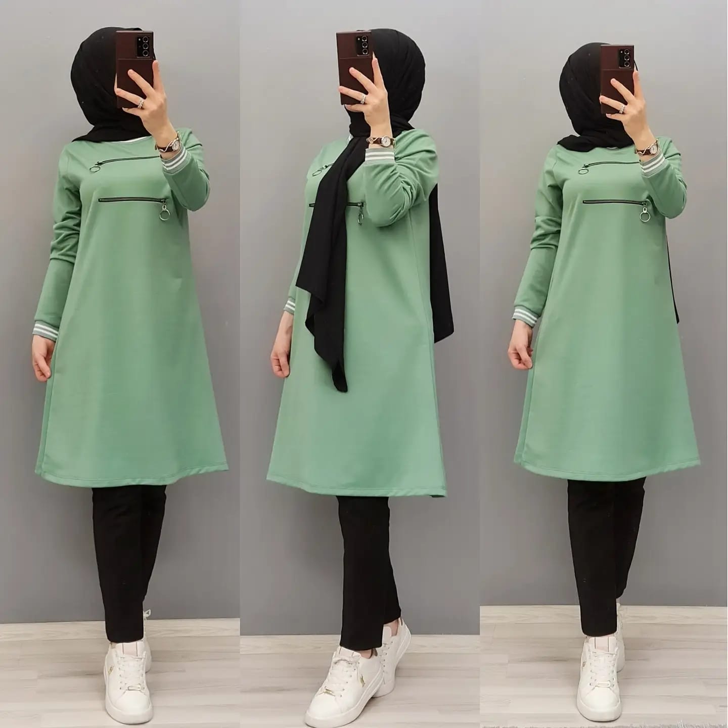 Spor tunik üç iplik kumaş - Görsel 3