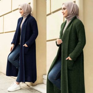 Uzun likralı triko hırka