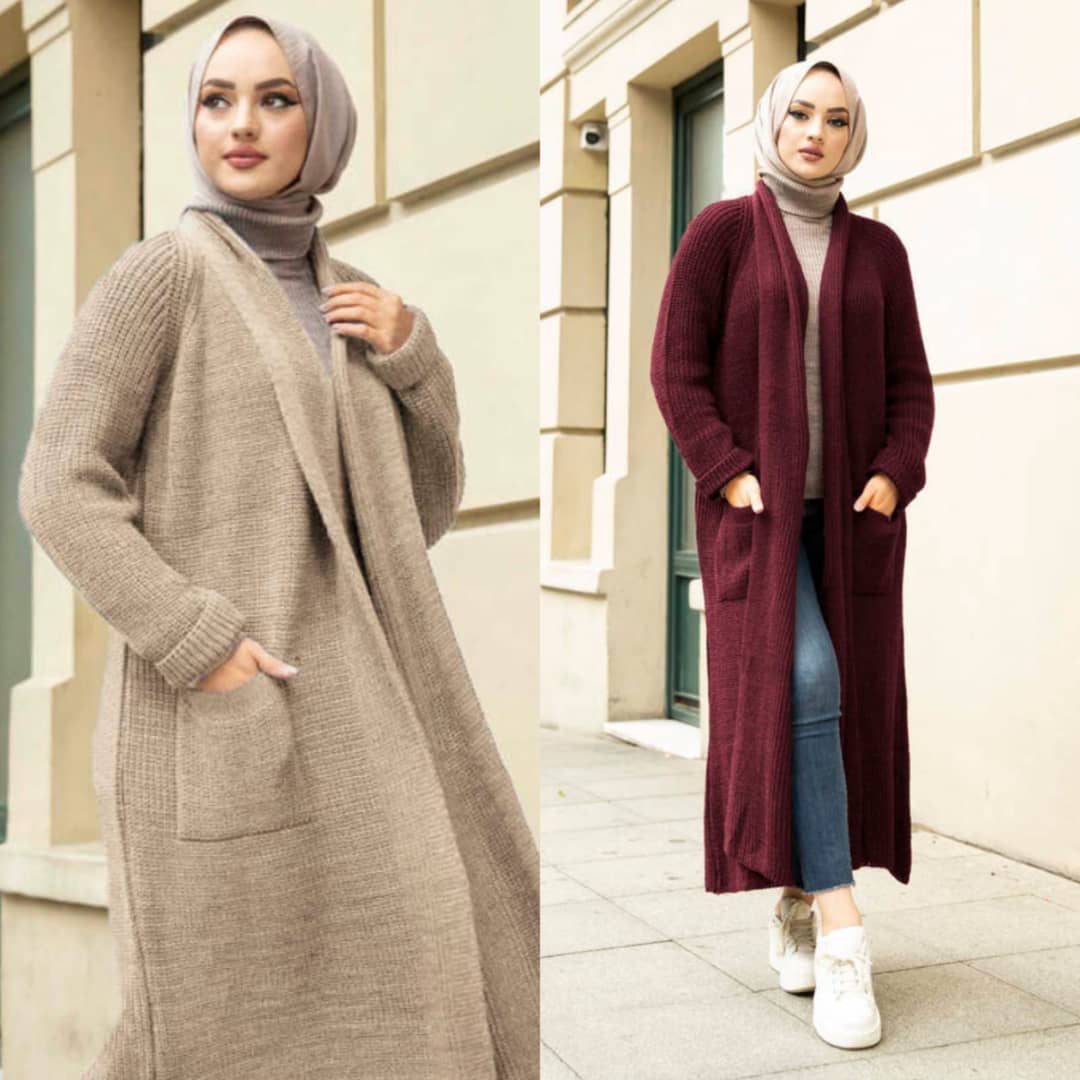 Uzun likralı triko hırka - Görsel 2