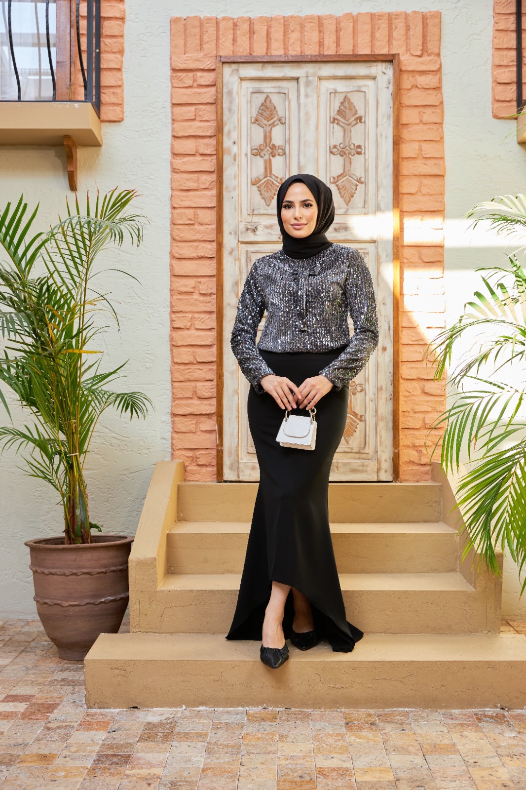 Pul payet bluz abiye etek takım - Görsel 17