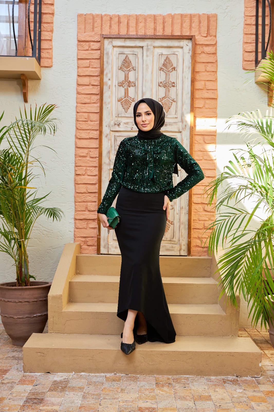 Pul payet bluz abiye etek takım - Görsel 13