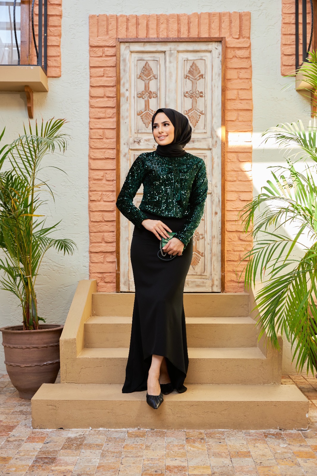 Pul payet bluz abiye etek takım - Görsel 11