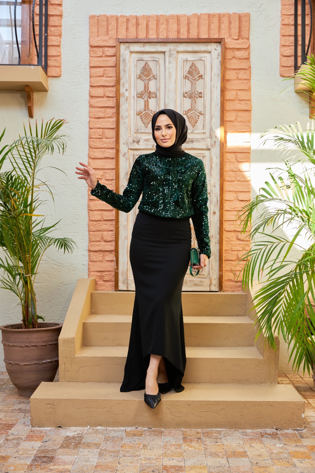 Pul payet bluz abiye etek takım - Görsel 10