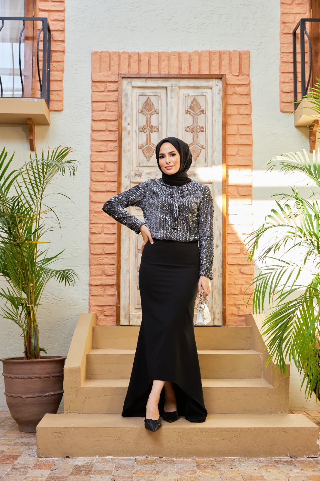 Pul payet bluz abiye etek takım - Görsel 7