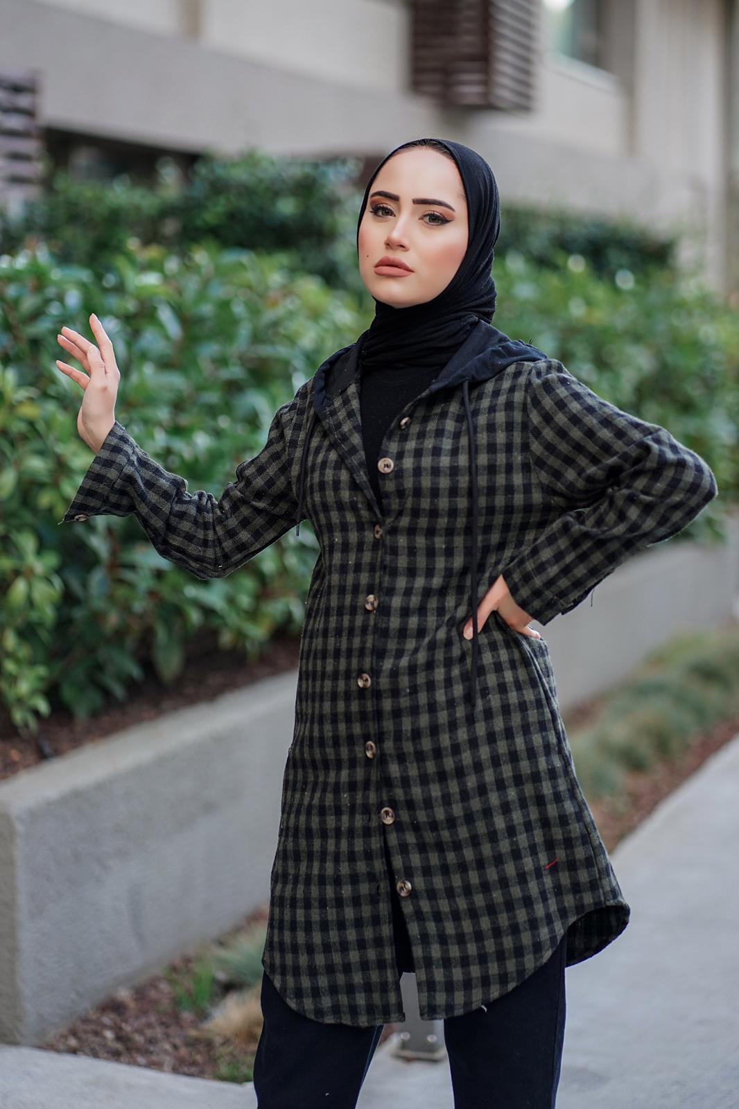 Oduncu kumaş kapşonlu tunik - Görsel 7