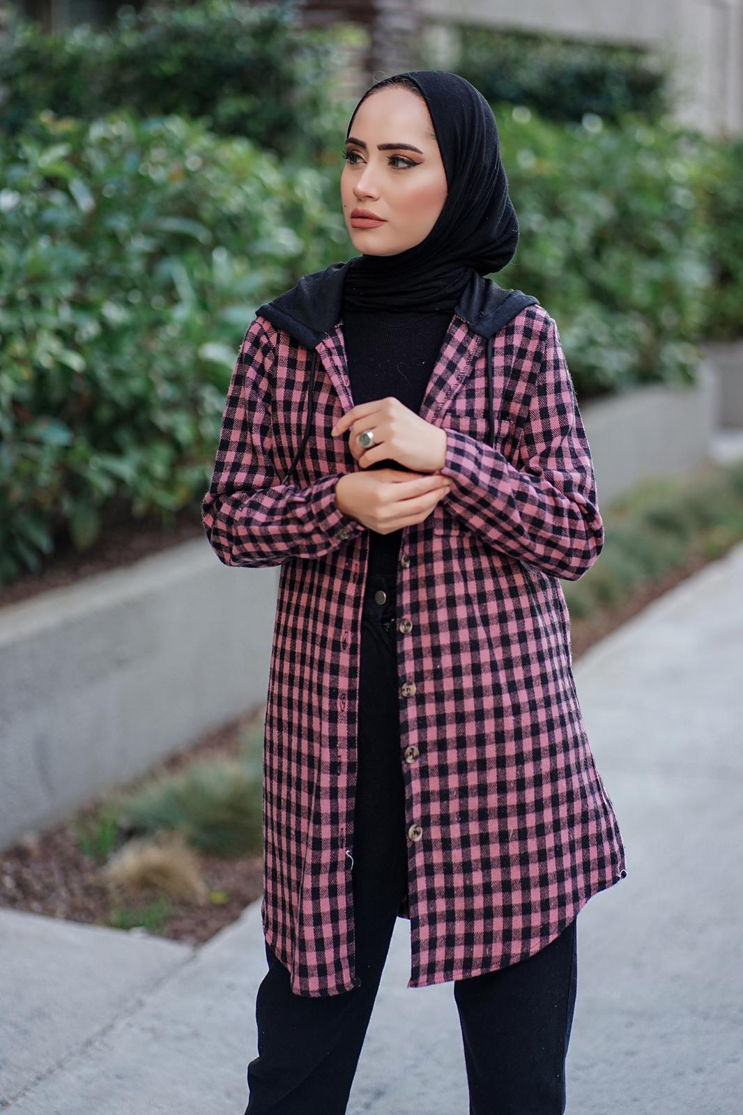 Oduncu kumaş kapşonlu tunik - Görsel 9