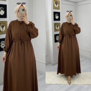 Ayrobin keten kumaş elbise