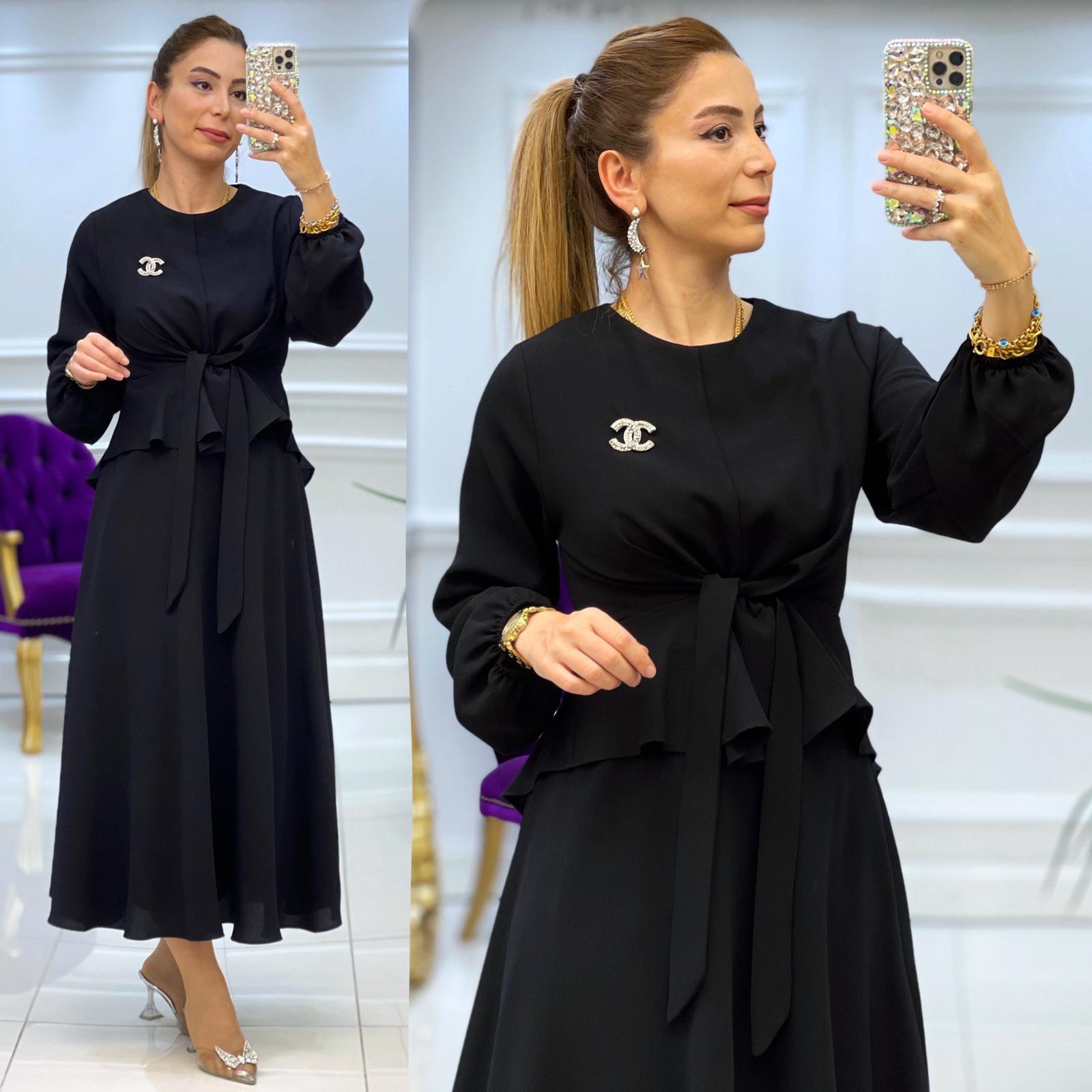 Bağlamalı bluz etek takım - Görsel 6