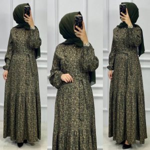 Fırfır detaylı elbise büyük beden