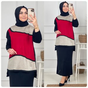 Etekli triko tunik takım