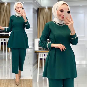 Krep kumaş tunik takım