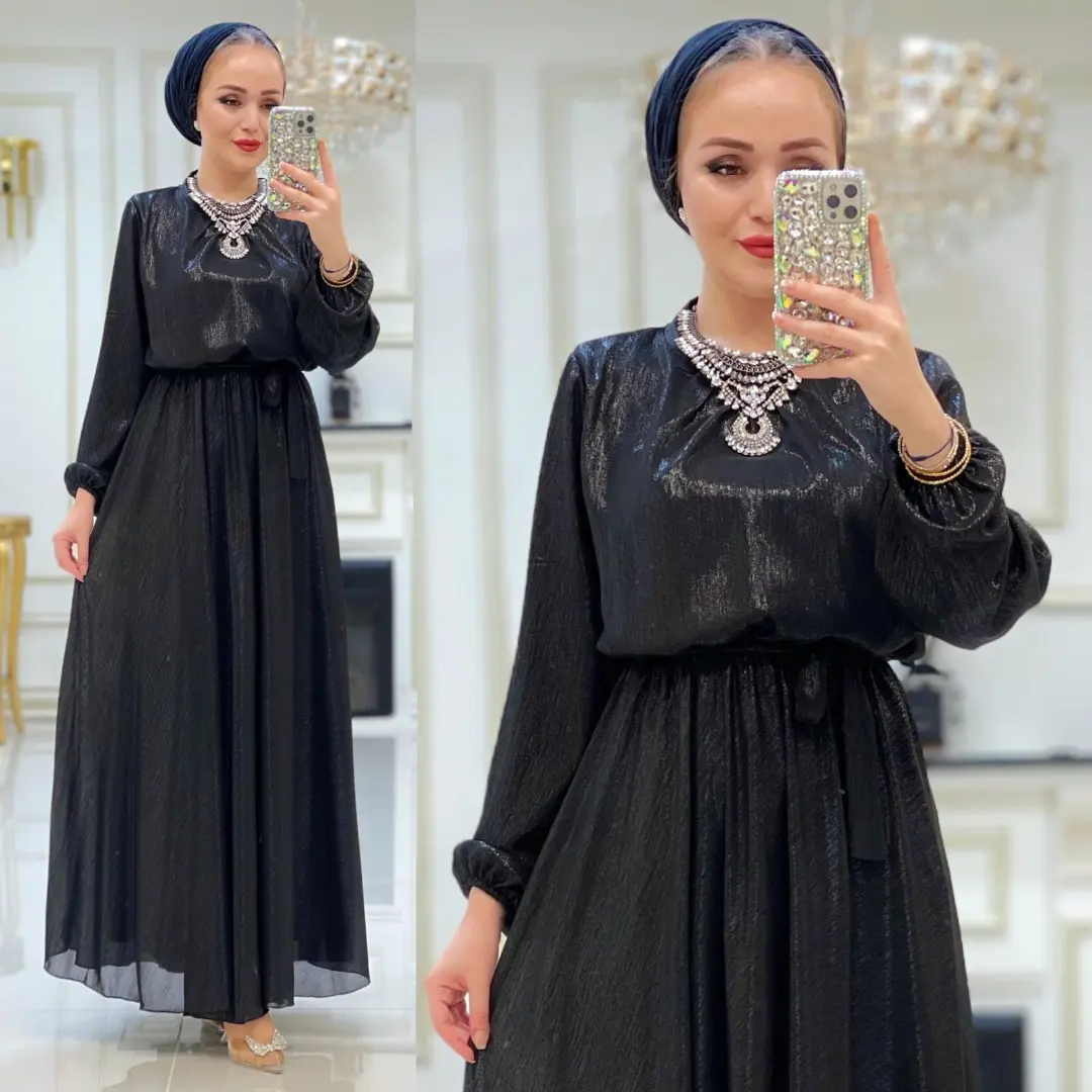 Monica elbise jakarlı krep kumaş - Görsel 4