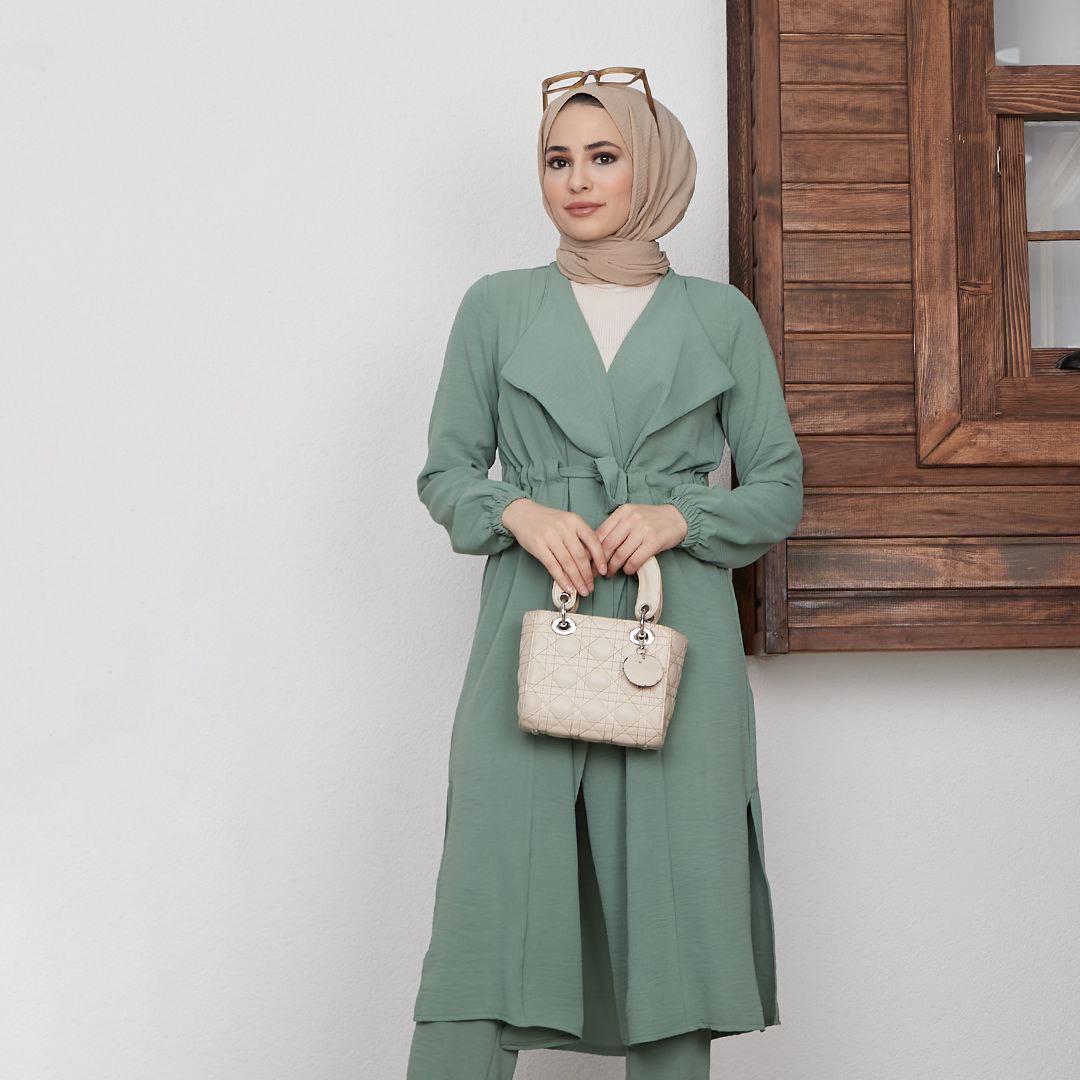 Ayrobin kumaş kap pantolon takım - Görsel 12