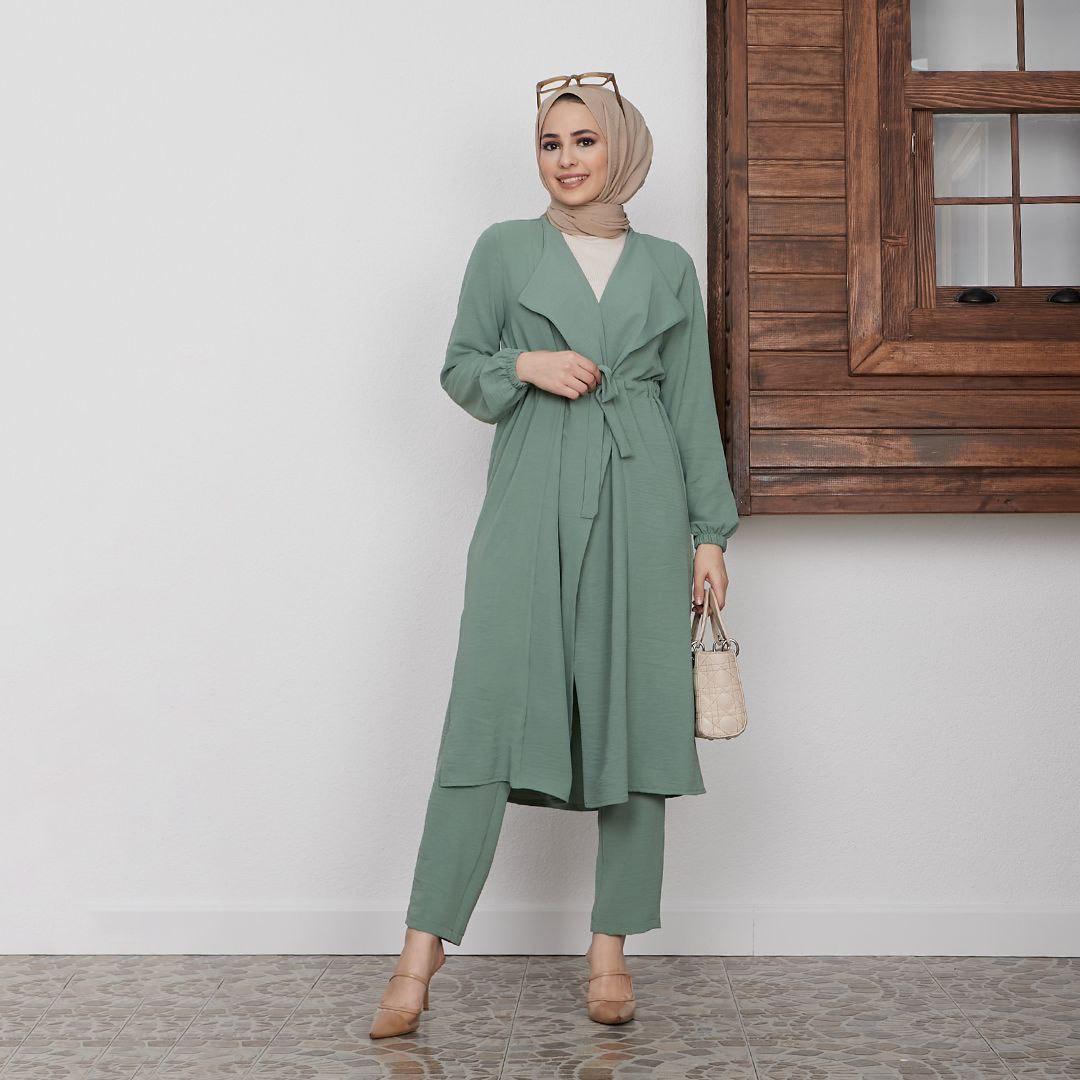 Ayrobin kumaş kap pantolon takım - Görsel 2