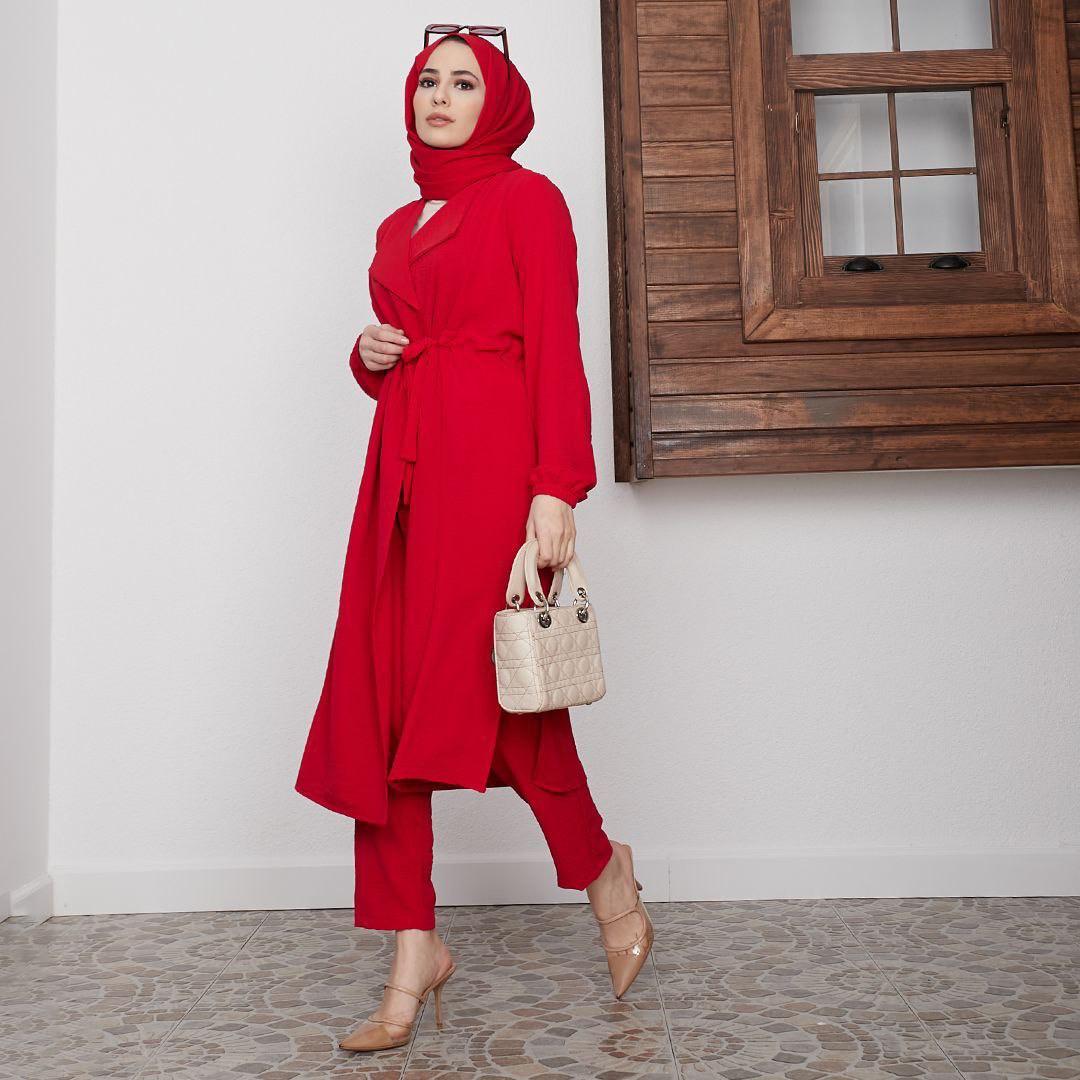 Ayrobin kumaş kap pantolon takım - Görsel 3