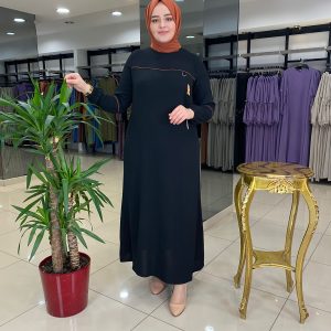 Boncuk detaylı ayrobin elbise