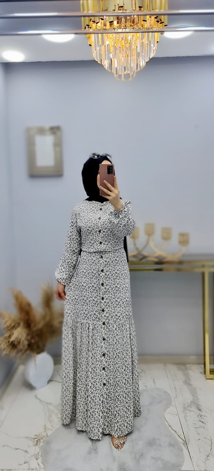 Yazlık pamuklu kumaş elbise - Görsel 8