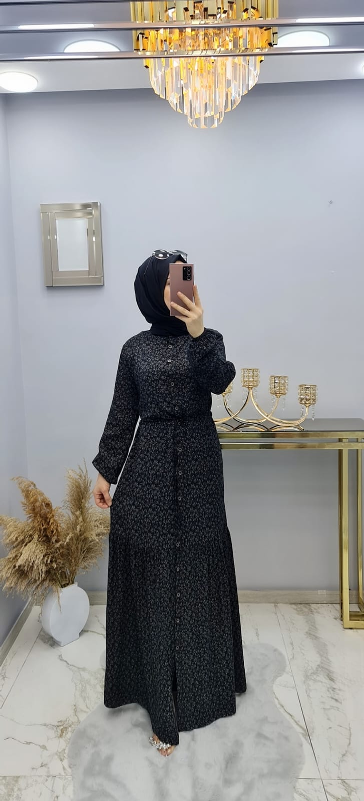 Yazlık pamuklu kumaş elbise - Görsel 3