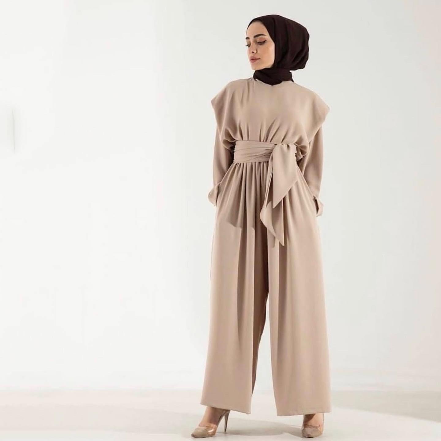 Kuşaklı krep kumaş takım - Görsel 2