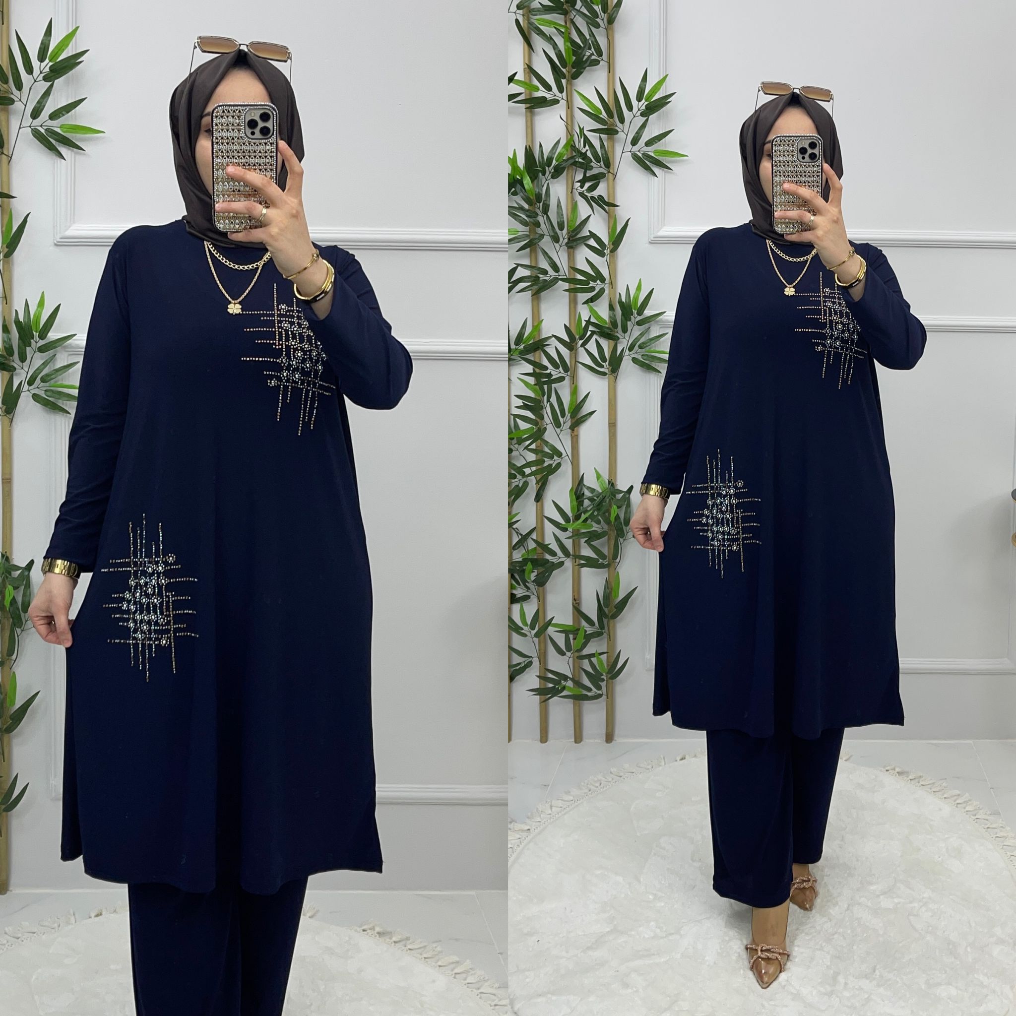 Sandy kumaş tunik takım