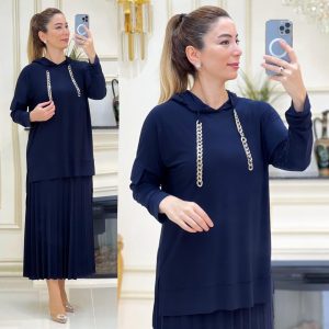 Kapşonlu spor etek takım