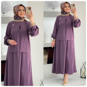 Etek tunik takım krep kumaş