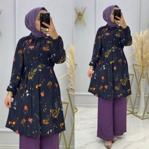 Kübra tunık takım şeker krep kumaş