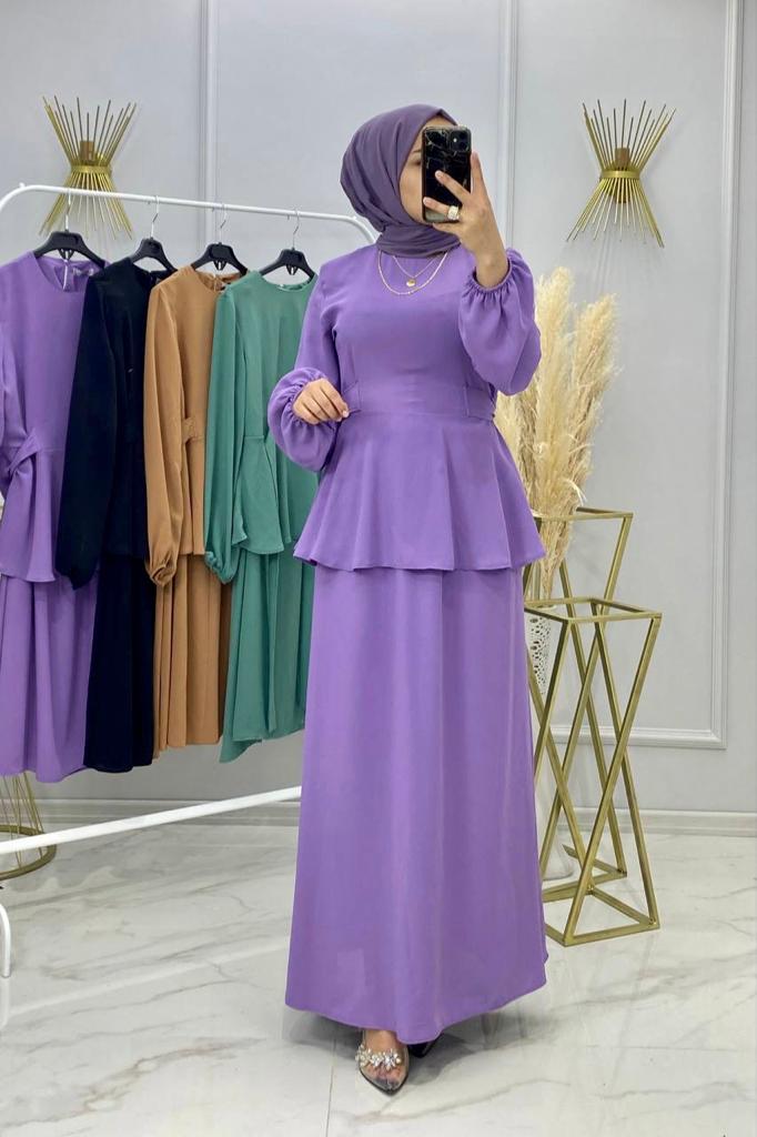 Etekli tunik takım ayrobin kumaş - Görsel 4