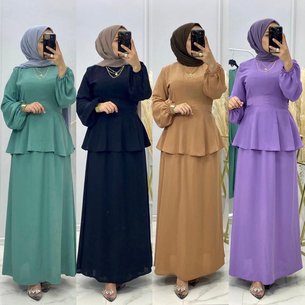 Etekli tunik takım ayrobin kumaş